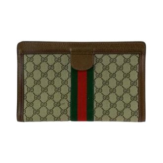 Gucci Pre-owned Clutches, male, Multicolor, Size: ONE SIZE Pre-owned GG Supreme Leather Clutch Bag
