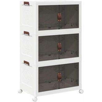 vidaXL Vidaxl - Stackable Storage Box with Wheels 3-Tier 75 l 64x39.5x110.5 cm