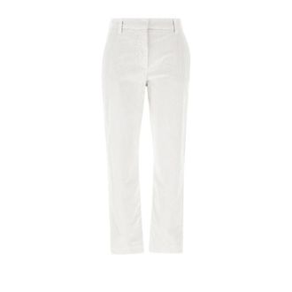 Eleventy Straight Trousers, female, White, M, Ribbed Trousers