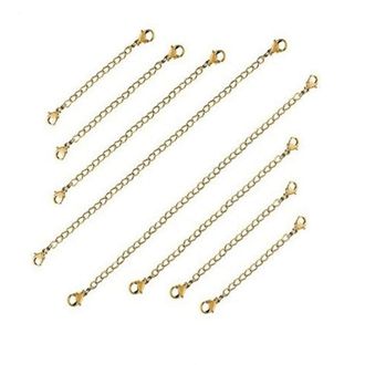 Generic 8Pcs Necklace Extender Clasp Bracelet Extension Chain Extender Chains for Jewellery Making Bracelets Necklaces 2-6 Inches Beautiful Design Multicolour