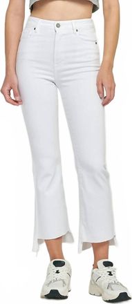 Hidden Jeans Womens Happi Crop Flare Step Hem Jeans In White