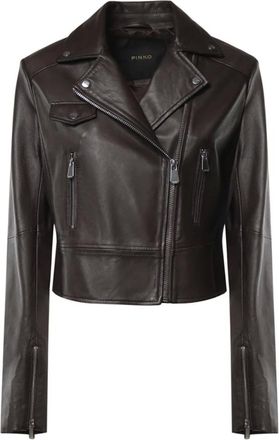 Pinko New Sensibile Jacket - female - PINKO - Leather Jackets - Brown - XL - Jackets