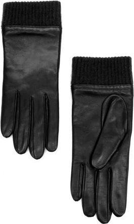 Portolano Leather Gloves with Cashmere cuff in Black at Nordstrom, Size X-Large