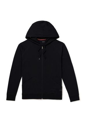 Paul Smith Grosgrain-Trimmed Cotton-Jersey Zip-Up Hoodie