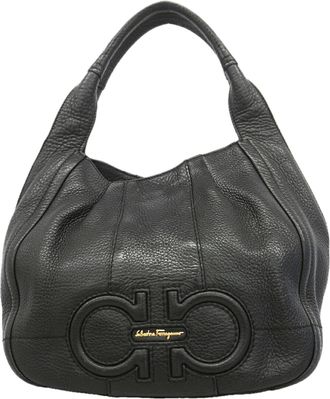 Ferragamo Black Leather Tote Bag (Pre-Owned)