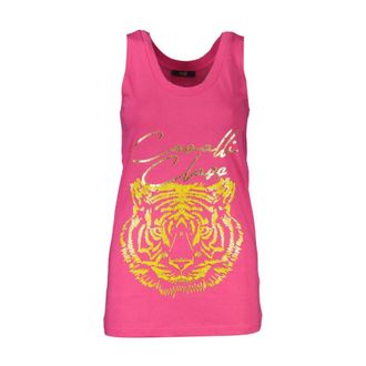 Cavalli Tops, Dames, Roze, S, Katoen, Roze Katoenen Dames Top