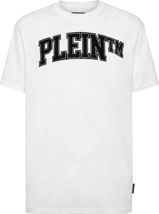 Philipp Plein Round Neck T-Shirt College - Heren - T-shirts - Wit - 5XL - Katoen - Tops