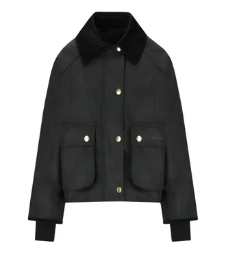Barbour Beadnell Wax Black Cropped Jacket