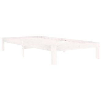 Berkfield Home Beautiful Bed Frame White Solid Wood Pine 100x200 cm