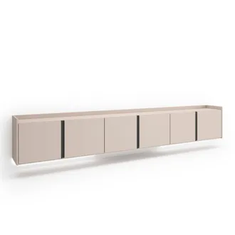 Skraut Home Skraut Home - Mueble Tv, Televisi&oacute;n, Muebles De Sal&oacute;n, Almacenaje, 309x35x50cm, Para Tv Hasta 80, Colgado, Suspendido, Led, Estilo Moderno, Beige