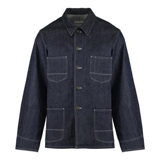 Moorer Denim overshirt met vier voorzakken - Heren - Spijkerjassen - Blauw - S - Denim - Jassen