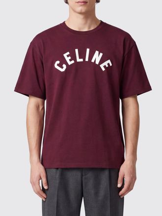 Celine Cotton T-shirt with Contrasting Logo Print on the Front