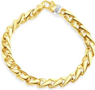 Pompeii3 Mens Twist Designed 14k Gold (55g) or Platinum (89g) 7mm Link Bracelet 8.5