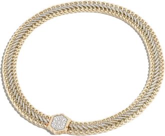 Lucy Delius Jewellery diamond-pavé chain necklace - Gold