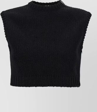 Max Mara sleeveless cropped ribbed knitwear top