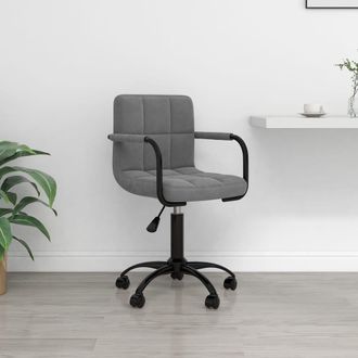 vidaXL Silla De Oficina Giratoria De Terciopelo Gris Oscuro Vidaxl