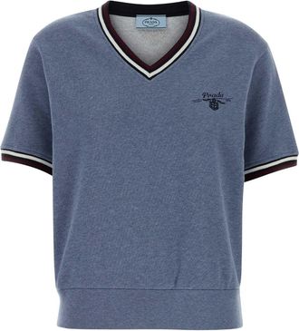 Prada Cerulean Blue Cotton T Shirt
