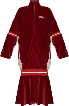 Lacoste Velours jurk met logo - Dames - Casual kleedjes - Rood - Xs/S - Katoen - Kleedjes
