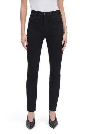 Favorite Daughter The Sara Superhigh Waist Ankle Skinny Jeans in Onyx at Nordstrom, Size 30