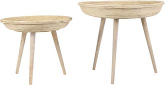 Light & Living Light & Living Conjunto De Mesas Auxiliares De 2 Colon Natural