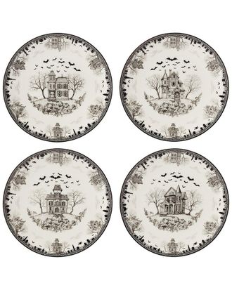 Lenox Set Of 4 Haunted Village Accent Plates
