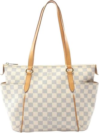 Louis Vuitton Pre-owned Tote Bags, female, White, Size: ONE SIZE Pre-owned Damier Azur Neverfull Tote Bag