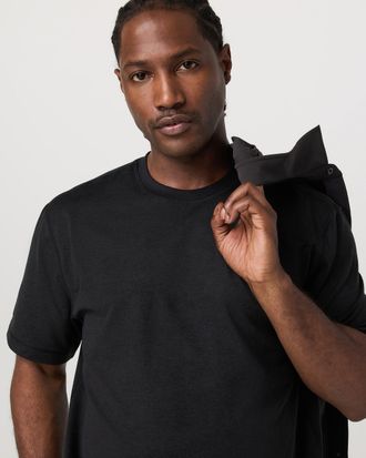 Vuori Clothing Short Sleeve Ponto T-Shirt - Relaxed Fit | Black Heather | Medium