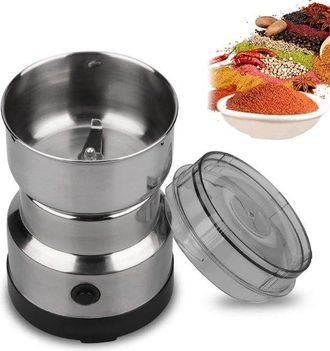 OEM Molinillo De Granos, Molinillo El&eacute;ctrico De Granos, 300 Ml, Molinillo Multifuncional, Para Granos, Frutos Secos, Legumbres Y Hierbas, Plateado