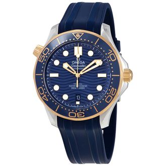 Omega Pre-owned Omega Seamaster Blue Ceramic (Laser-engraved Waves) Dial Mens Watch 210.22.42.20.03.001