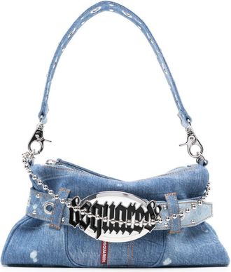 Dsquared2 Gothic logo-plaque denim bag - women - Cotton - One Size - Blue