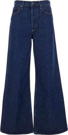 A Gold E Wide-Leg Indigo Denim Jeans With High Waist
