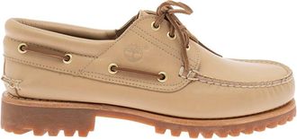Timberland Beige Loafers With Round Toe And Contrasting Stitching In Leather Man