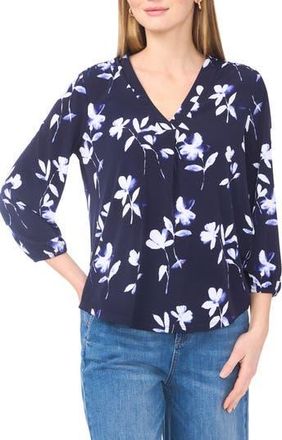 Vince Camuto Balloon Sleeve Knit Top in Navy/White at Nordstrom Rack, Size Medium