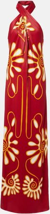 Cala de la Cruz Oliviera printed halterneck maxi dress