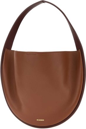 Jil Sander Womens Pivot Hobo Brown Ovine Leather