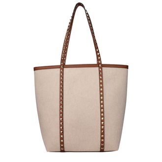 Valentino Garavani Beige Stoffen Schoudertas