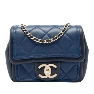 Chanel Pre-owned Vintage Crossbody Bag - Dames - Pre-owned - Blauw - Maat: ONE Size Leer