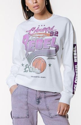 Colourful rebel Rebel Baseball Longsleeve Tee in White at Nordstrom, Size Medium Eu