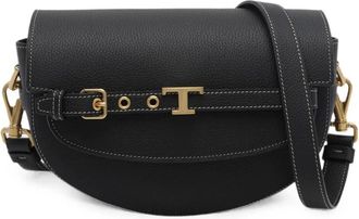 Tod's T Timeless Foldover Crossbody Bag - Dames - Schoudertassen - Zwart - ONE Size - Leer - Tassen