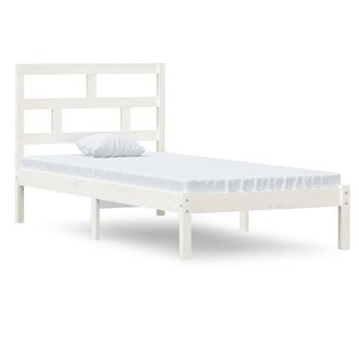 Berkfield Home Bed Frame White 90x190 cm Single Solid Wood