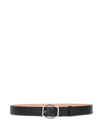 Roberto Cavalli geometric-buckle leather belt - men - Fabric - 100 - Black