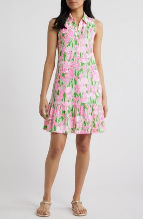 Lilly Pulitzer Riegan Print Sleeveless Shirtdress in Putting Green Hannah at Nordstrom, Size Xx-Small
