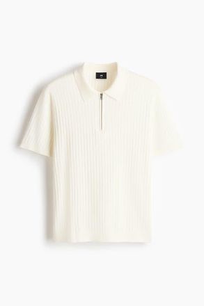 H&M Slim Fit Polo Shirt in Cream at Nordstrom, Size Xx-Large