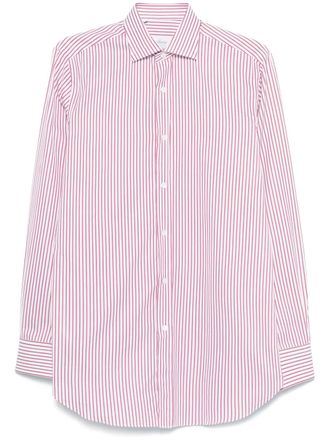 Brioni Gestreept overhemd - Wit