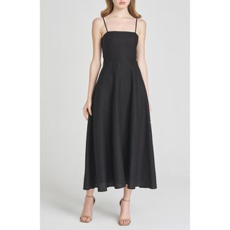 Wayf x Styled by COCO! Josefina Linen Blend Dress in Black at Nordstrom Rack, Size X-Large