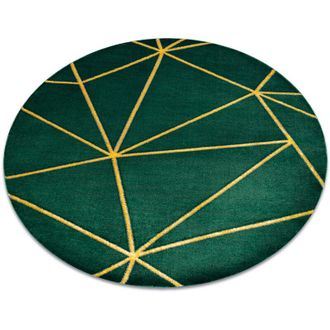 RugsX Rugsx - Alfombra Emerald Exclusivo 1013 Circulo - Glamour, Elegante Geom&eacute;trico Botella Verde / Oro Green Circulo 160 Cm