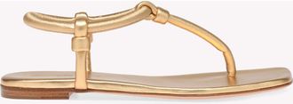 Gianvito Rossi Juno Thong 05 Sandals in Metallic Gold at Nordstrom, Size 37.5