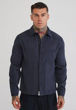 Siksilk Camisa de Manga Larga Gris para Hombre XXL