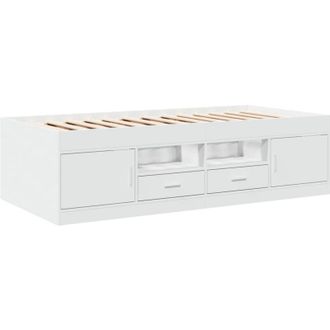 vidaXL Divano Letto con Cassetti senza Materasso Bianco 75x190 cm - Vidaxl