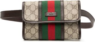 Gucci Beige Brown Pvc Leather Fanny Pack (Pre-Owned)